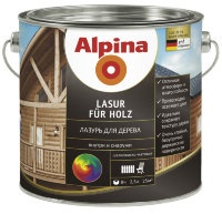 Купить Alpina Lasur fur Holz лазурь для защиты древесины 10л