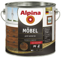 Купить Alpina Mobel лак мебельный для внутренних и наружных работ 2.5л